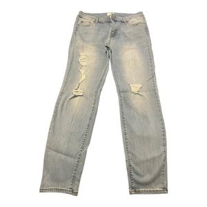 Celebrity Pink Mid-Ride Distressed Jeans